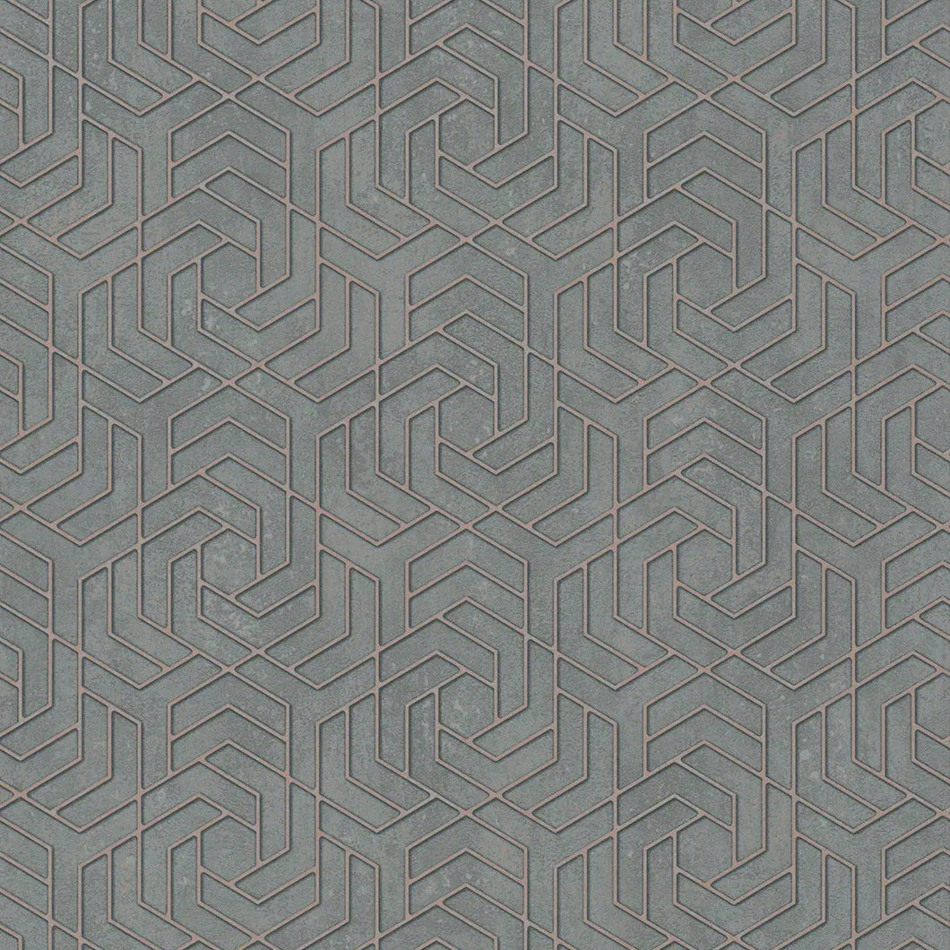 Marburg City Glam 32609 geometric grey wallpaper with polygonal lattice on a stone-like ground.