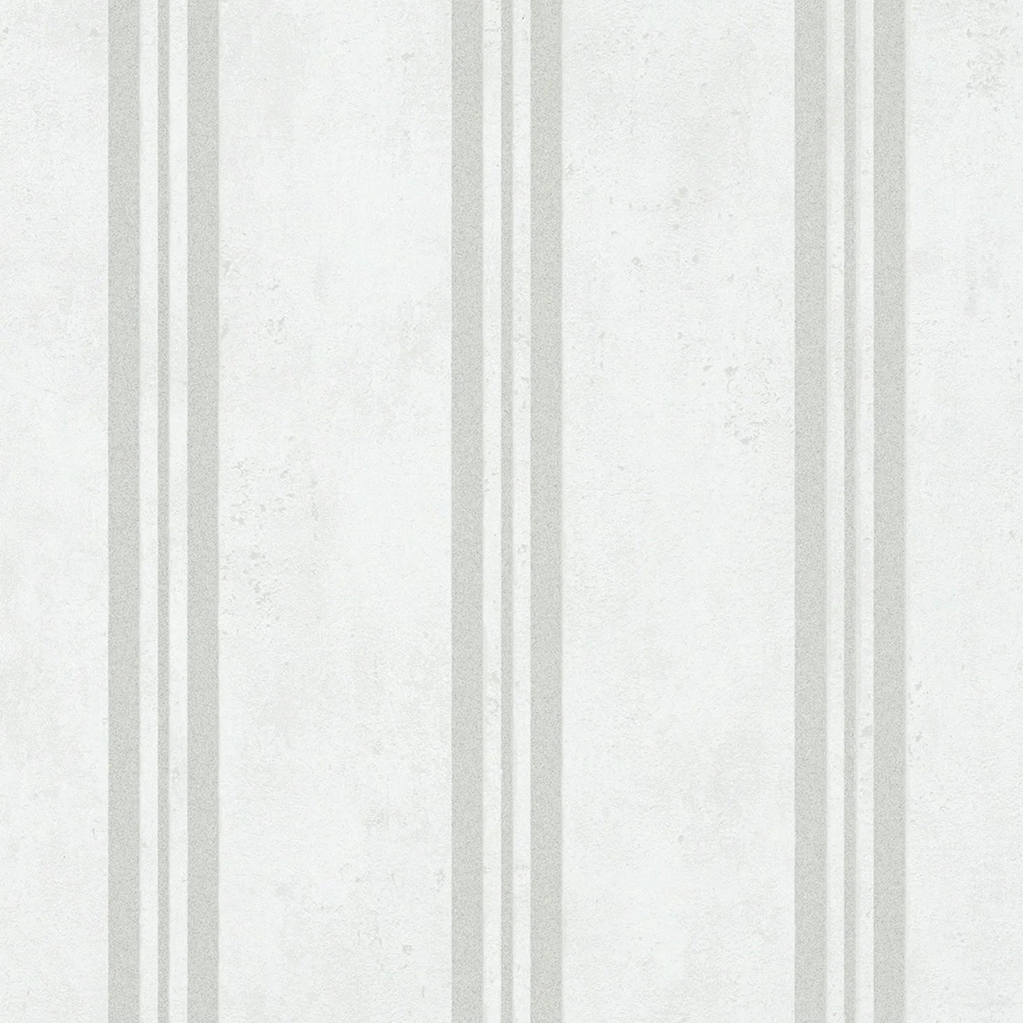 Marburg City Glam 32635 soft white wallpaper with pale grey vertical stripes and subtle plaster texture