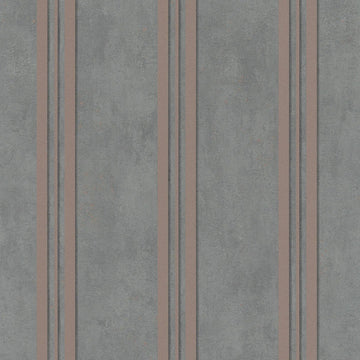 Marburg City Glam 32637 grey vertical stripe wallpaper with plaster-like texture and warm taupe accents