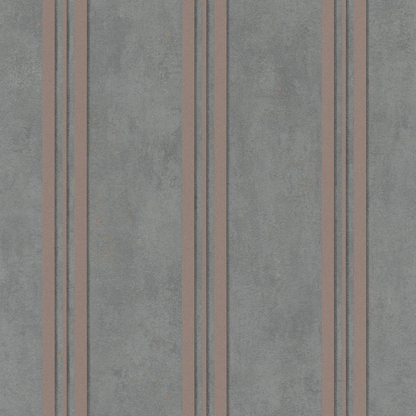 Marburg City Glam 32637 grey vertical stripe wallpaper with plaster-like texture and warm taupe accents