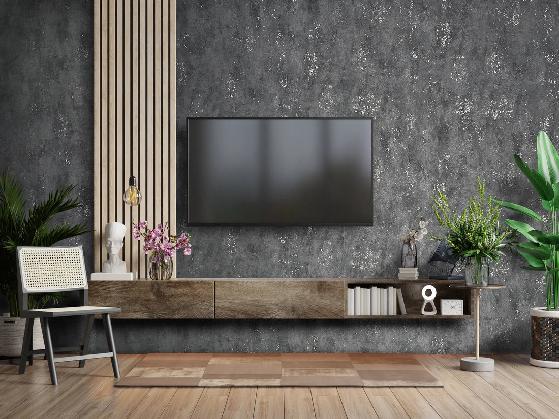 Marburg City Glam 32638 charcoal concrete-effect textured wallpaper