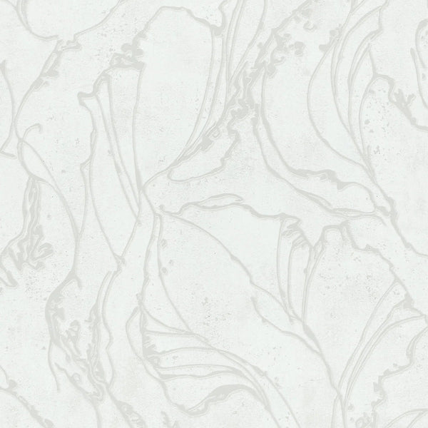Marburg City Glow 34251 wallpaper with soft-white ground and light grey oversized leafy linework.