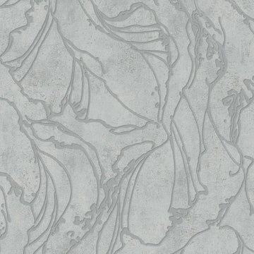 Marburg City Glow 34254 light grey abstract plaster-effect wallpaper with flowing embossed lines.