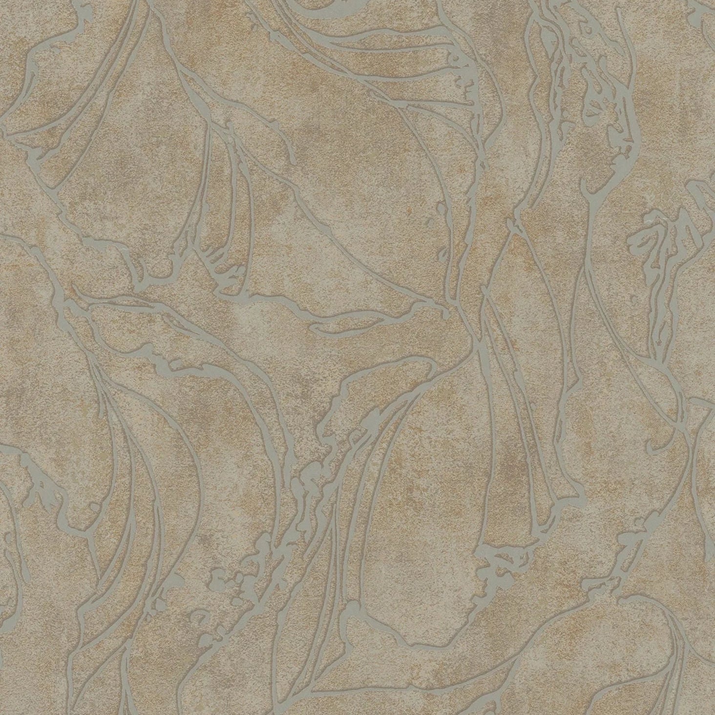 Marburg City Glow 34255 wallpaper with warm mustard plaster-look background and abstract grey linework