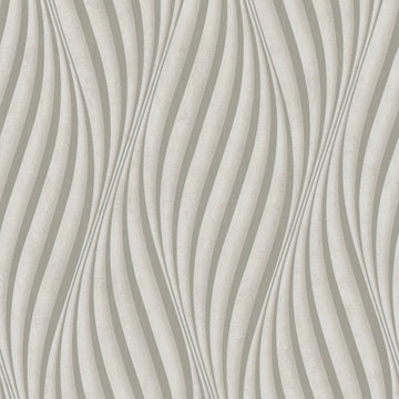 Marburg City Glow 34259 greige wave stripe wallpaper with undulating vertical bands
