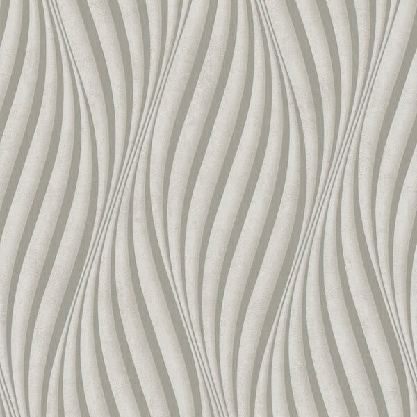 Marburg City Glow 34259 greige wave stripe wallpaper with undulating vertical bands
