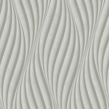 Marburg City Glow 34259 greige wave stripe wallpaper with undulating vertical bands