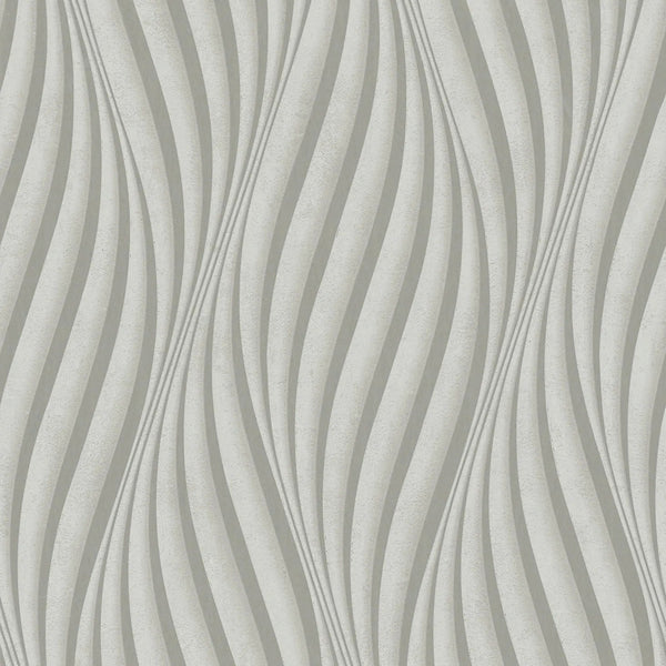 Marburg City Glow 34259 greige wave stripe wallpaper with undulating vertical bands