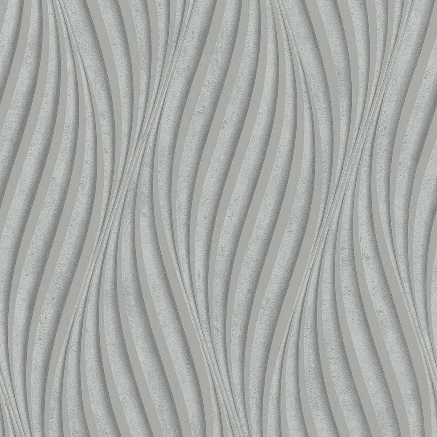 Marburg City Glow 34261 in neutral grey with undulating geometric wave stripes on a non-woven substrate