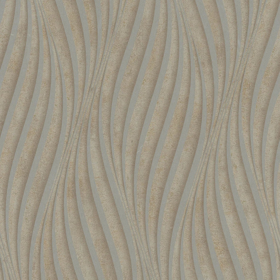 Marburg City Glow 34262 wave pattern wallpaper in warm taupe and grey