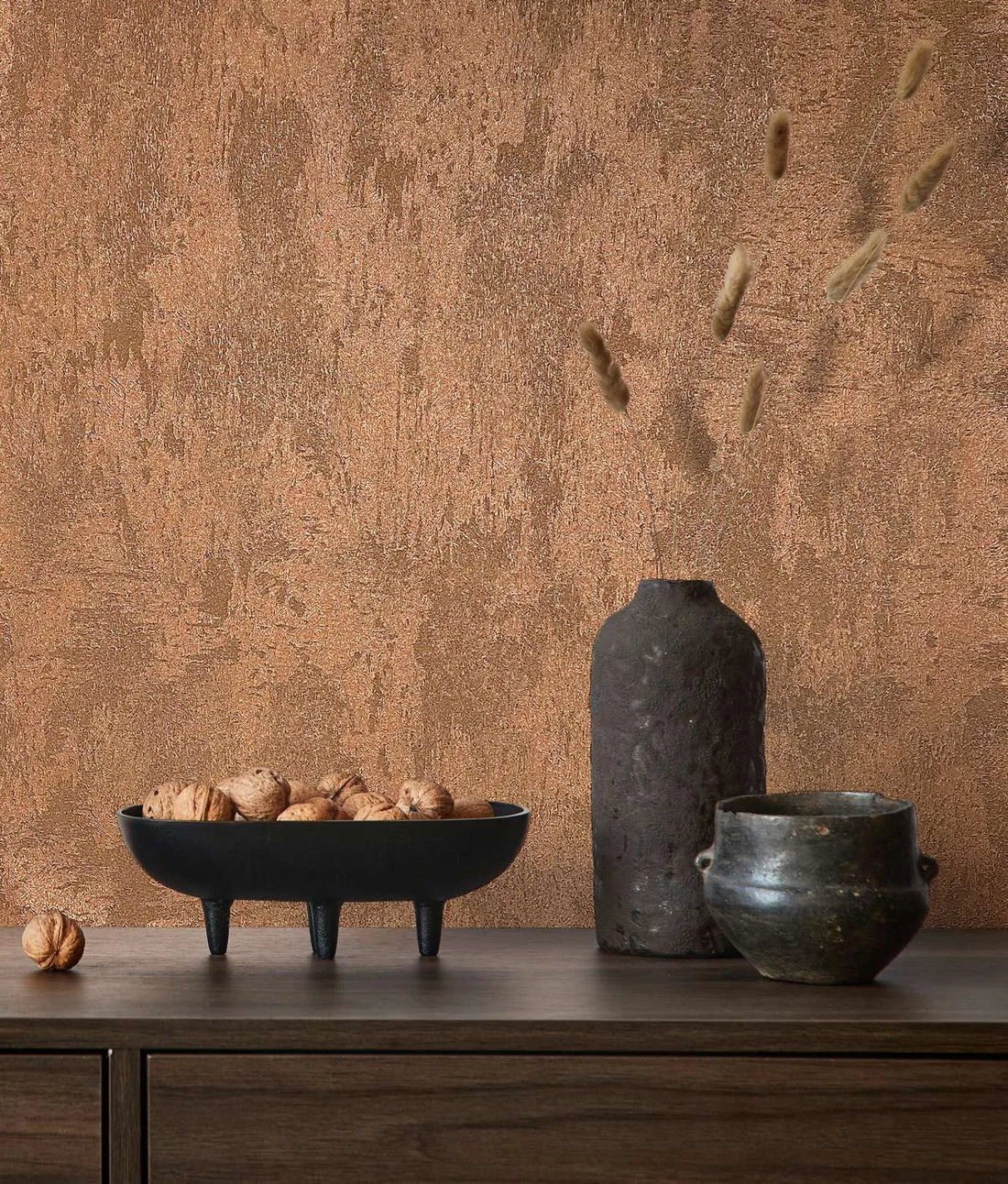 Marburg City Glow 34277 copper concrete-effect textured wallpaper
