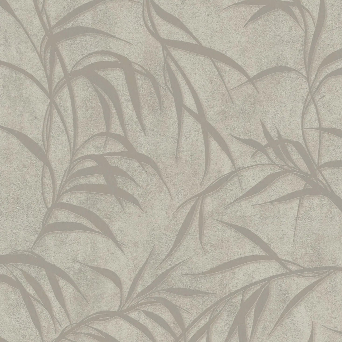 Marburg City Glow 34285 wallpaper with taupe leafy motif on warm beige concrete-look background
