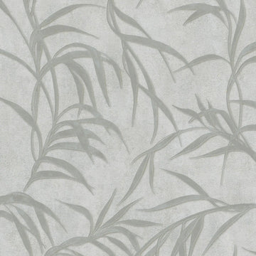 Marburg City Glow 34286 grey leafy wallpaper with concrete-look texture