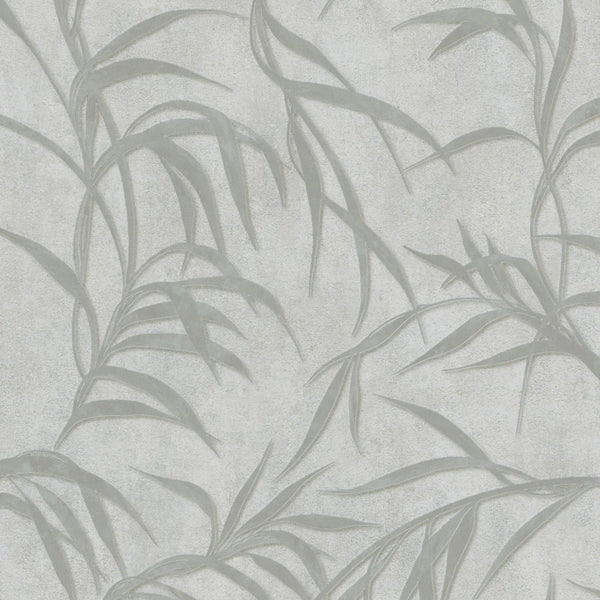 Marburg City Glow 34286 grey leafy wallpaper with concrete-look texture