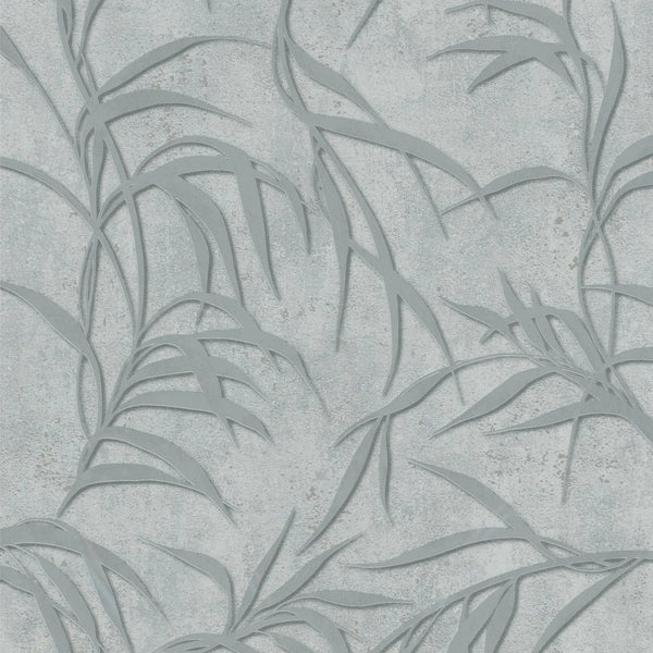 Marburg City Glow 34287 grey leafy wallpaper with a concrete-look background