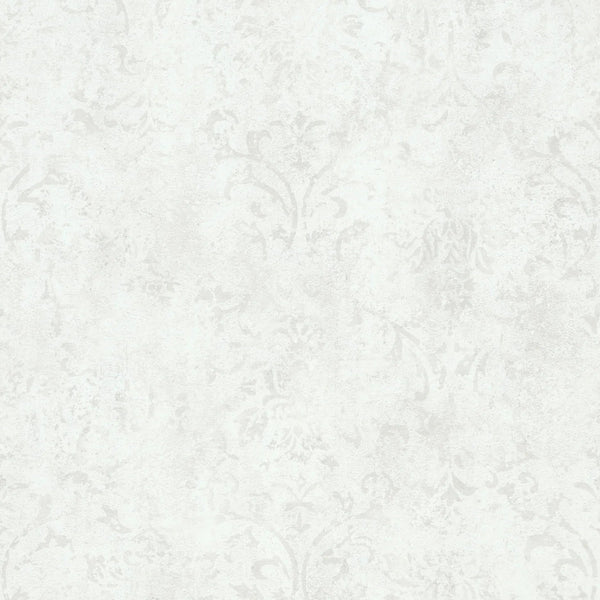 Marburg City Glow 34290 wallpaper in soft white with a subtle ornamental concrete effect.