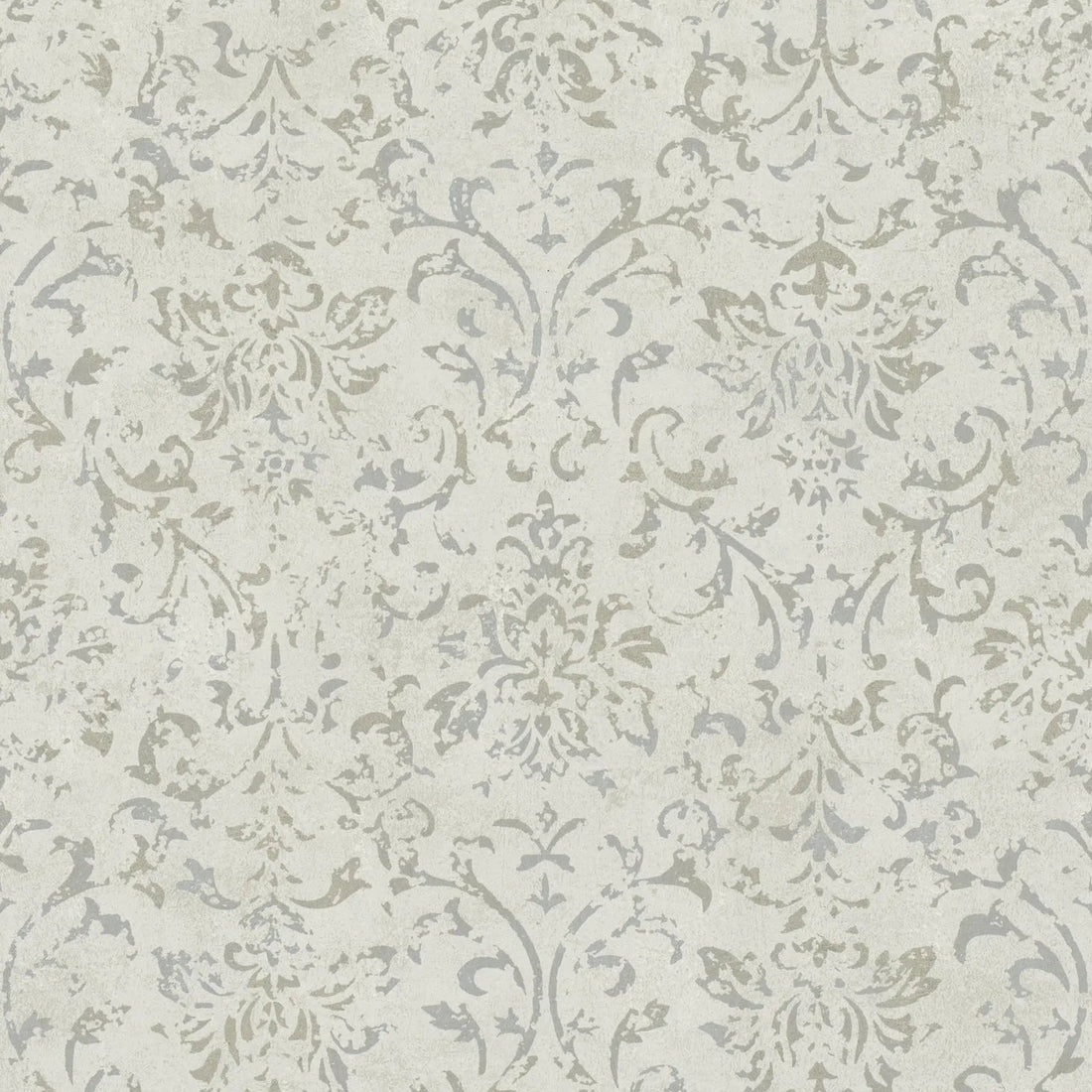 Marburg City Glow 34291 beige distressed damask wallpaper with a subtle plaster effect.