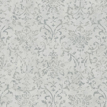 Marburg City Glow 34292 light grey distressed damask wallpaper