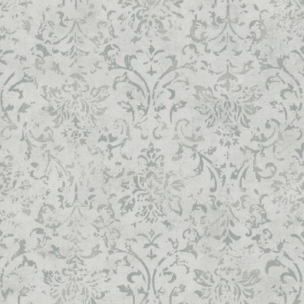 Marburg City Glow 34292 light grey distressed damask wallpaper