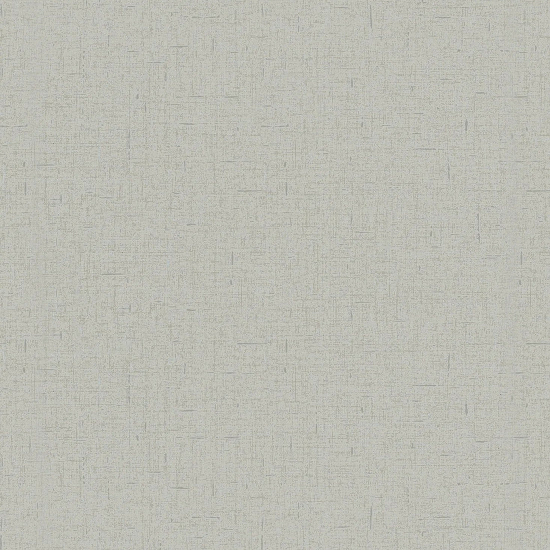 Marburg City Romance 35110 Light gray textured wallpaper with a subtle linen look behind a modern dining area featuring a round black table, beige chairs, a white sideboard with decor, glass pendant lights, and a window with drapes.