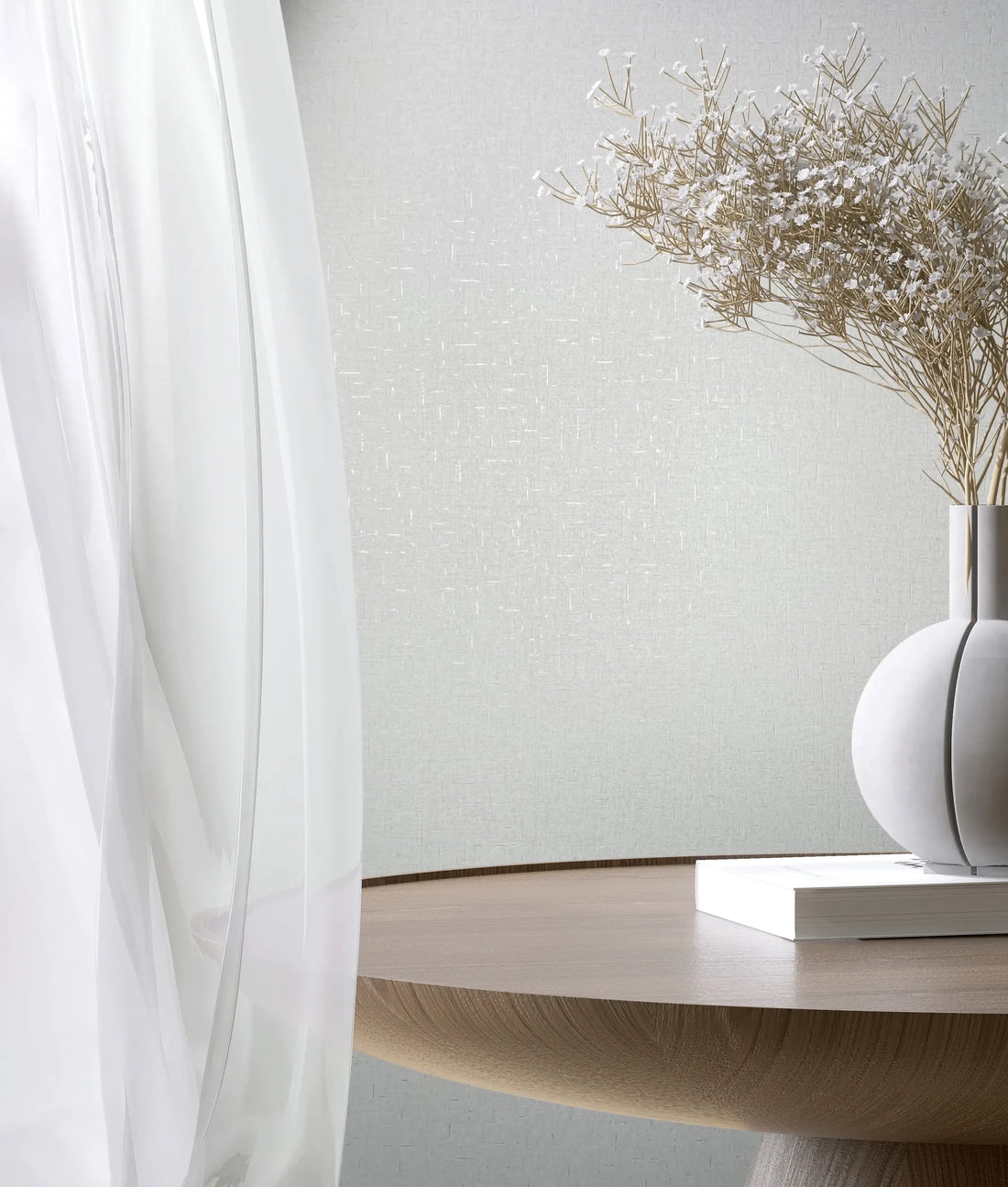 Marburg City Romance 35115 white linen-look textured wallpaper sample