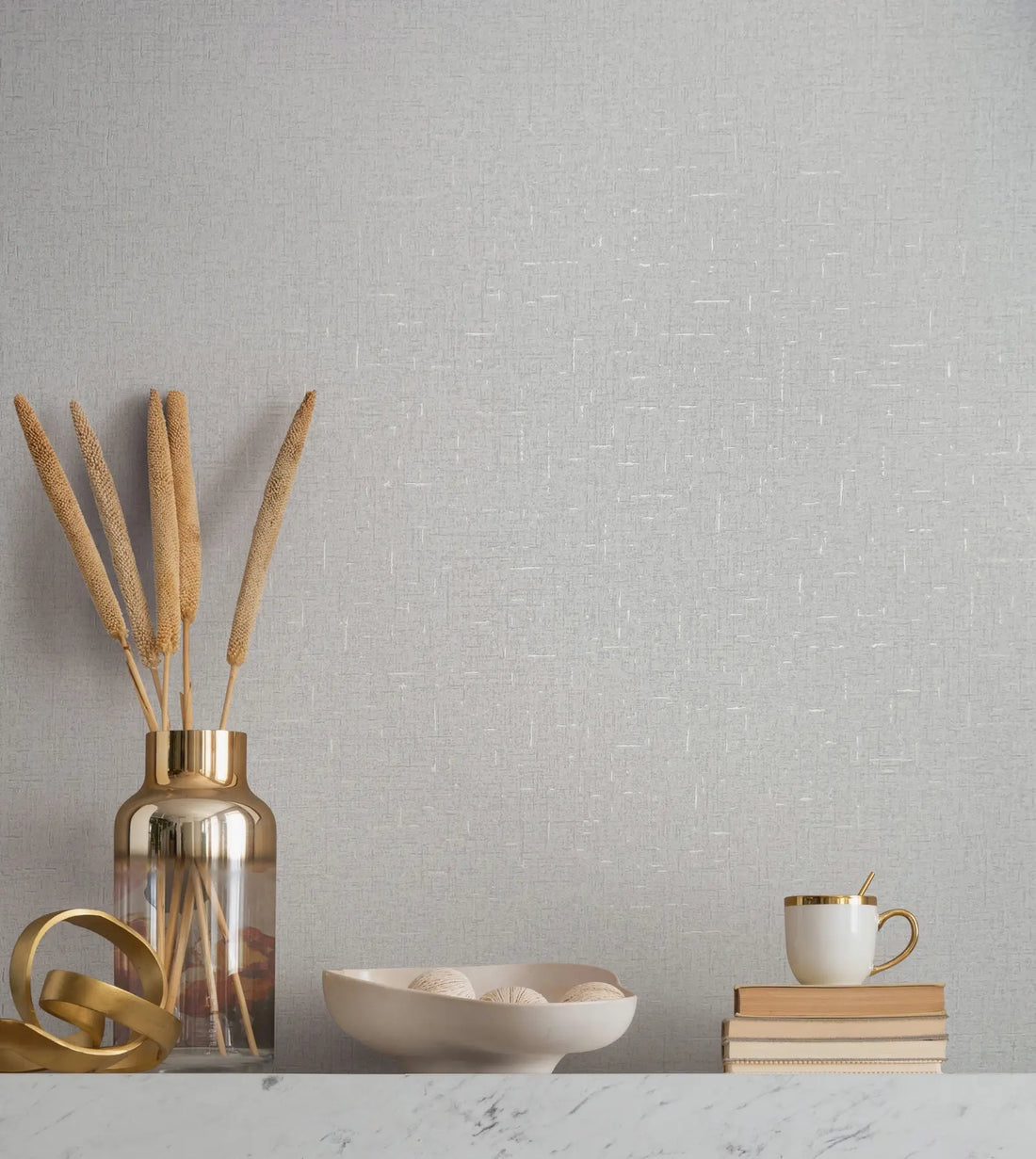 Marburg City Romance 35116 light grey linen-texture non-woven wallpaper
