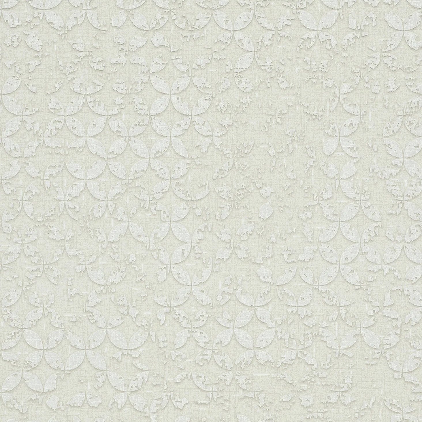 Marburg City Romance 35122 light grey geometric wallpaper with tonal circle lattice and plaster-like emboss