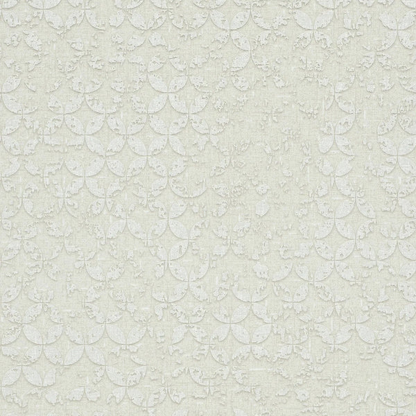 Marburg City Romance 35122 light grey geometric wallpaper with tonal circle lattice and plaster-like emboss
