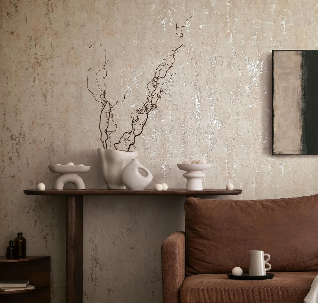 Marburg City Romance 35124 beige plaster-effect non-woven wallpaper with subtle terracotta and mineral flecks