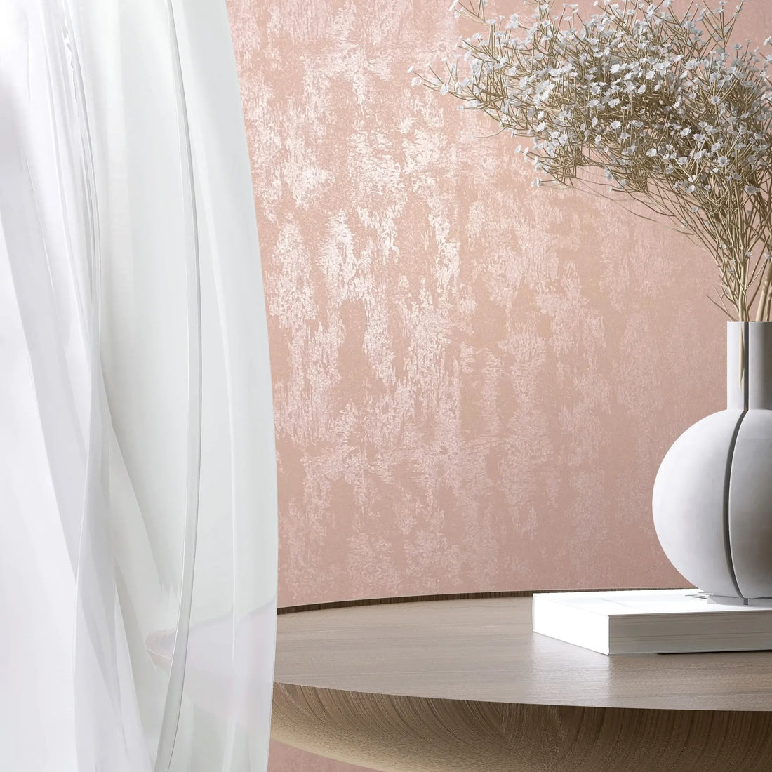 Marburg City Romance 35129 terracotta plaster-look plain wallpaper