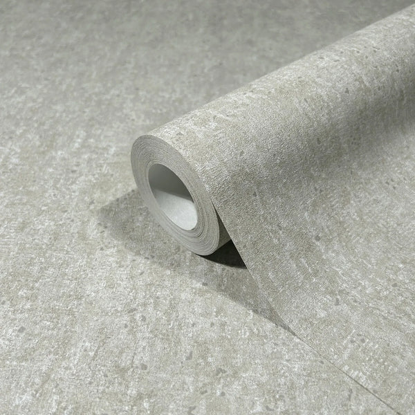 Marburg 35134 wallpaper close-up of textured light gray mottled pattern on a roll.