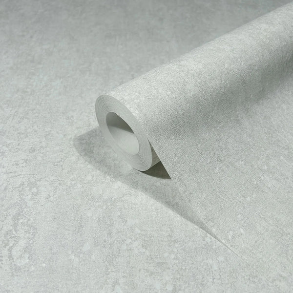 Marburg 35135 wallpaper close-up of a roll showing subtle textured light gray mottled pattern.
