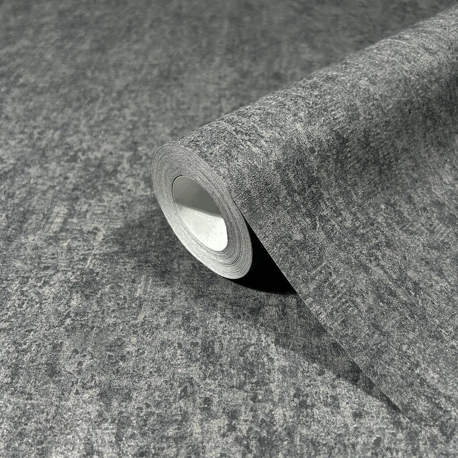 Marburg 35142 wallpaper roll with mottled gray stone-like texture.
