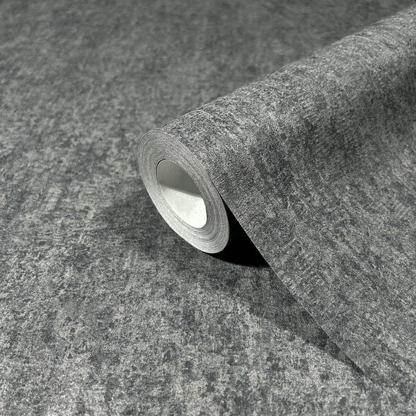 Marburg 35142 wallpaper roll with mottled gray stone-like texture.