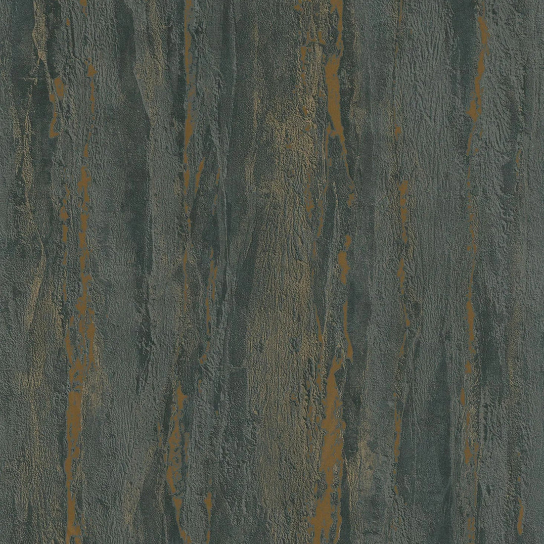 Marburg City Romance 35156 anthracite plaster-look textured wallpaper with warm rust accents and vertical movement.