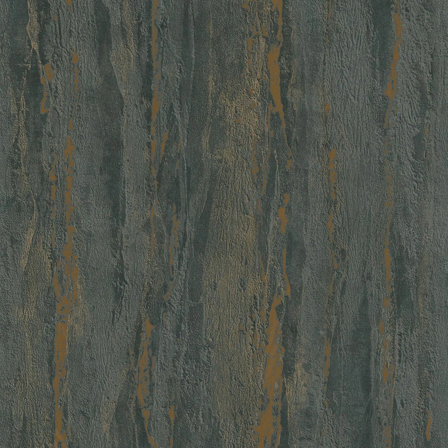 Marburg City Romance 35156 anthracite plaster-look textured wallpaper with warm rust accents and vertical movement.