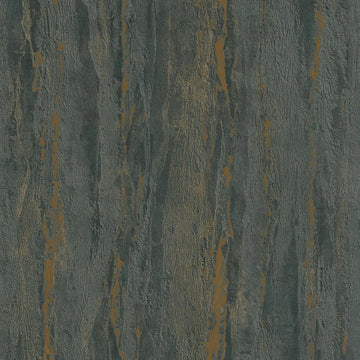 Marburg City Romance 35156 anthracite plaster-look textured wallpaper with warm rust accents and vertical movement.