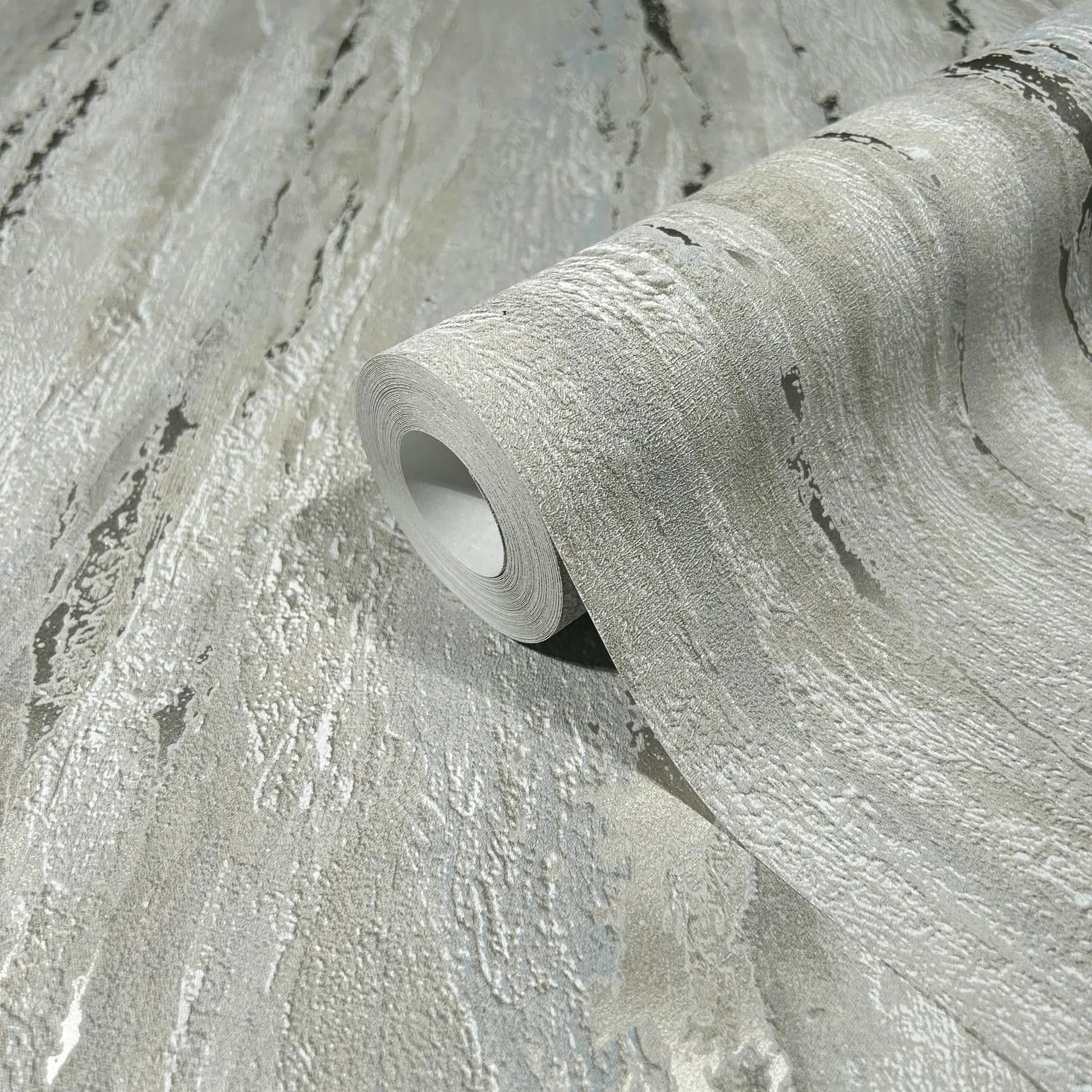 Marburg 35159 wallpaper textured abstract gray striations, close-up detail.