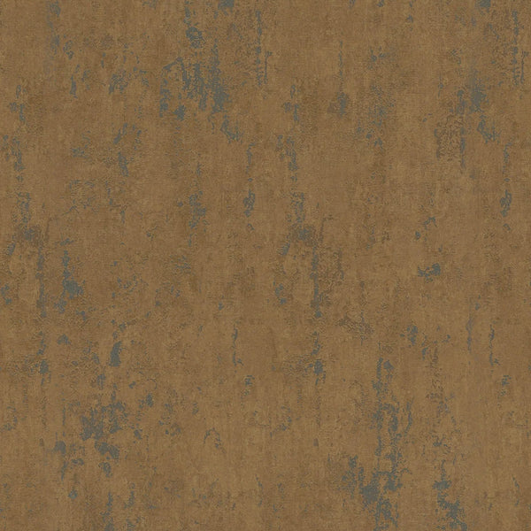Warm brown concrete-look wallpaper with distressed charcoal accents – Marburg City Romance 35163