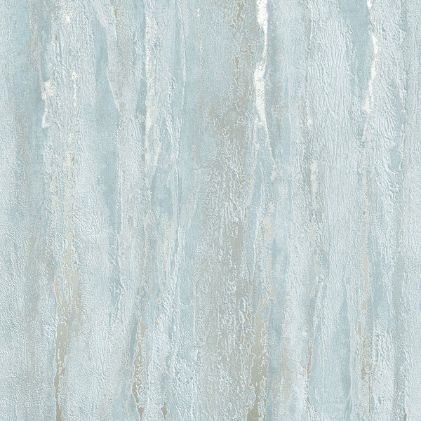 Marburg City Romance 35165 light blue plaster-look textured wallpaper with subtle taupe striations.