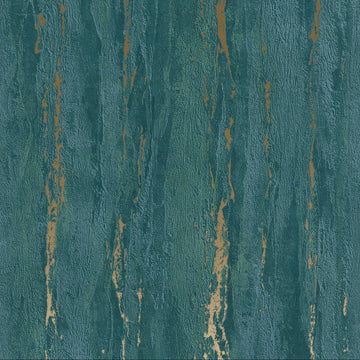 Marburg City Romance 35167 teal green plaster-look textured wallpaper with rust accents