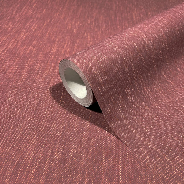 Marburg 47617 wallpaper close-up roll showing textured maroon weave with subtle speckling.