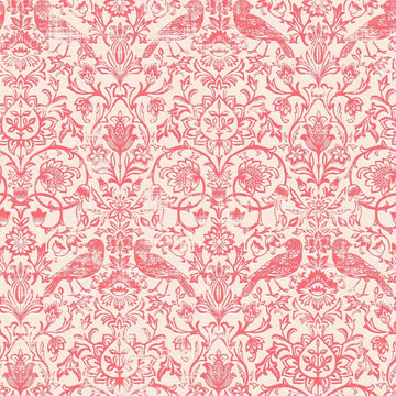 Marburg Heritage 47622 beige and red floral damask wallpaper with birds