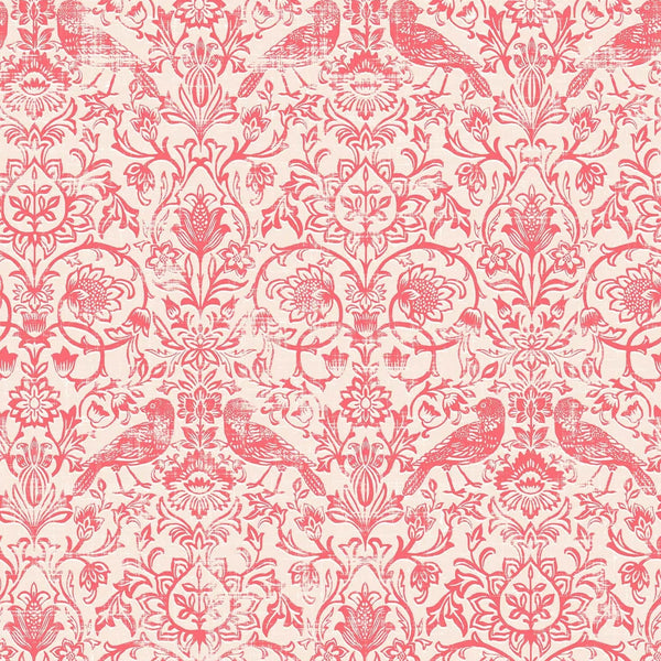 Marburg Heritage 47622 beige and red floral damask wallpaper with birds