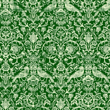 Marburg Heritage 47624 green floral wallpaper with birds on a rich green ground
