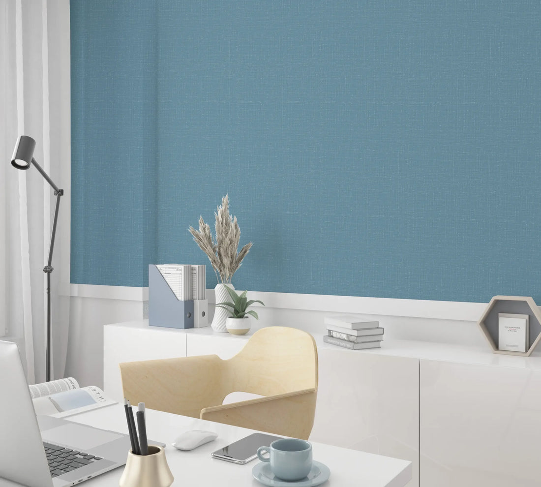 Marburg Heritage 47632 blue linen-look crosshatch textured wallpaper