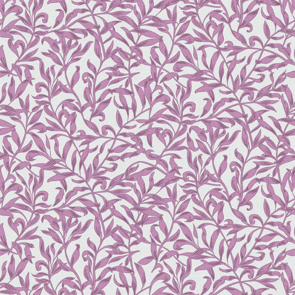 Marburg Heritage 47638 dusty rose leafy botanical wallpaper on light grey ground