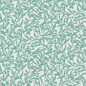 Marburg Heritage 47639 sage green vine botanical wallpaper on a light grey linen-look ground