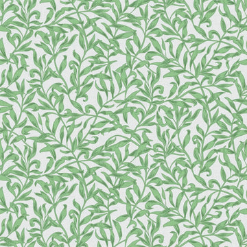 Marburg Heritage 47640 green leafy botanical wallpaper on a light grey linen-look ground