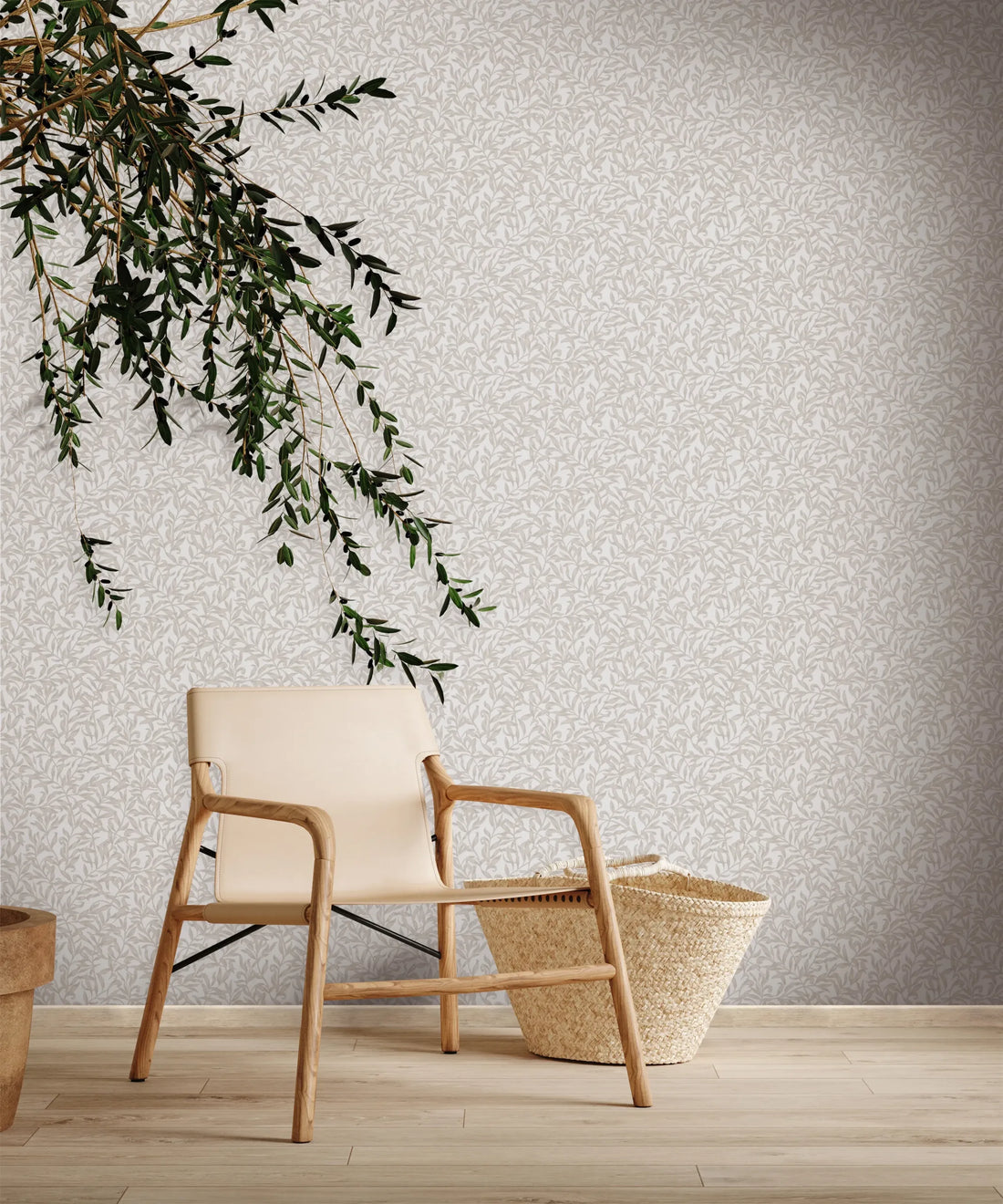 Marburg Heritage 47641 beige and gray vine botanical wallpaper